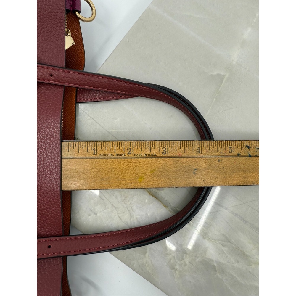Coach Burgundy Tote Bag with Gold Accents - Picture 13 of 16